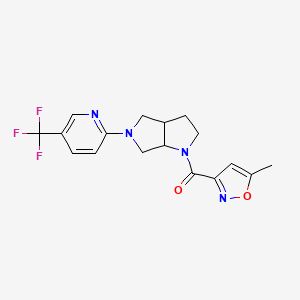 molecular formula C17H17F3N4O2 B6451134 2-[1-(5-methyl-1,2-oxazole-3-carbonyl)-octahydropyrrolo[3,4-b]pyrrol-5-yl]-5-(trifluoromethyl)pyridine CAS No. 2549020-44-0