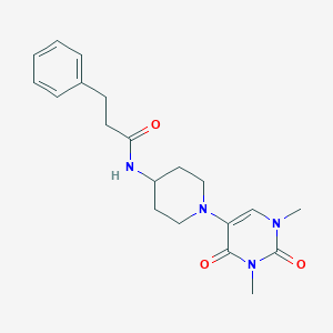 molecular formula C20H26N4O3 B6451147 N-[1-(1,3-dimethyl-2,4-dioxo-1,2,3,4-tetrahydropyrimidin-5-yl)piperidin-4-yl]-3-phenylpropanamide CAS No. 2549035-21-2