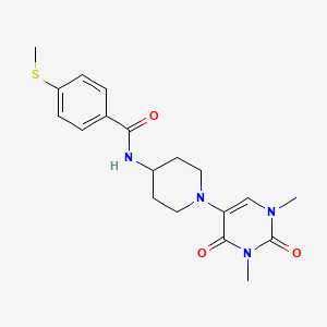 molecular formula C19H24N4O3S B6451154 N-[1-(1,3-dimethyl-2,4-dioxo-1,2,3,4-tetrahydropyrimidin-5-yl)piperidin-4-yl]-4-(methylsulfanyl)benzamide CAS No. 2549066-39-7