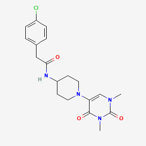 molecular formula C19H23ClN4O3 B6451162 2-(4-chlorophenyl)-N-[1-(1,3-dimethyl-2,4-dioxo-1,2,3,4-tetrahydropyrimidin-5-yl)piperidin-4-yl]acetamide CAS No. 2549019-14-7