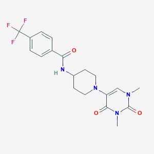 molecular formula C19H21F3N4O3 B6451169 N-[1-(1,3-dimethyl-2,4-dioxo-1,2,3,4-tetrahydropyrimidin-5-yl)piperidin-4-yl]-4-(trifluoromethyl)benzamide CAS No. 2549019-59-0