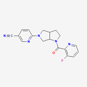 molecular formula C18H16FN5O B6451171 6-[1-(3-fluoropyridine-2-carbonyl)-octahydropyrrolo[3,4-b]pyrrol-5-yl]pyridine-3-carbonitrile CAS No. 2548985-36-8