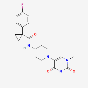 molecular formula C21H25FN4O3 B6451179 N-[1-(1,3-dimethyl-2,4-dioxo-1,2,3,4-tetrahydropyrimidin-5-yl)piperidin-4-yl]-1-(4-fluorophenyl)cyclopropane-1-carboxamide CAS No. 2548988-08-3