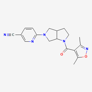 molecular formula C18H19N5O2 B6451184 6-[1-(3,5-dimethyl-1,2-oxazole-4-carbonyl)-octahydropyrrolo[2,3-c]pyrrol-5-yl]pyridine-3-carbonitrile CAS No. 2549037-33-2