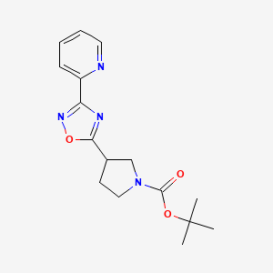molecular formula C16H20N4O3 B6451207 tert-butyl 3-[3-(pyridin-2-yl)-1,2,4-oxadiazol-5-yl]pyrrolidine-1-carboxylate CAS No. 2384033-46-7