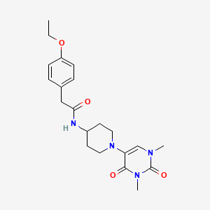 molecular formula C21H28N4O4 B6451223 N-[1-(1,3-dimethyl-2,4-dioxo-1,2,3,4-tetrahydropyrimidin-5-yl)piperidin-4-yl]-2-(4-ethoxyphenyl)acetamide CAS No. 2549036-08-8