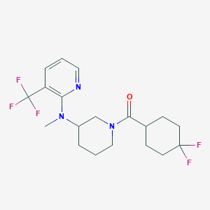 molecular formula C19H24F5N3O B6451229 N-[1-(4,4-difluorocyclohexanecarbonyl)piperidin-3-yl]-N-methyl-3-(trifluoromethyl)pyridin-2-amine CAS No. 2549049-86-5