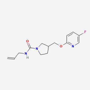 molecular formula C14H18FN3O2 B6451233 3-{[(5-fluoropyridin-2-yl)oxy]methyl}-N-(prop-2-en-1-yl)pyrrolidine-1-carboxamide CAS No. 2549036-22-6