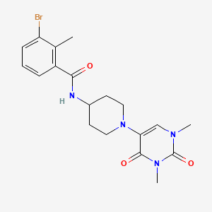 3-bromo-N-[1-(1,3-dimethyl-2,4-dioxo-1,2,3,4-tetrahydropyrimidin-5-yl)piperidin-4-yl]-2-methylbenzamide