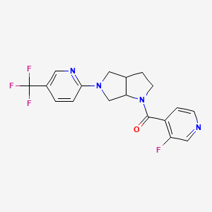 molecular formula C18H16F4N4O B6451292 2-[1-(3-fluoropyridine-4-carbonyl)-octahydropyrrolo[3,4-b]pyrrol-5-yl]-5-(trifluoromethyl)pyridine CAS No. 2548993-83-3