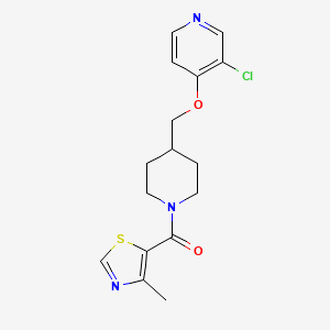 molecular formula C16H18ClN3O2S B6451314 3-chloro-4-{[1-(4-methyl-1,3-thiazole-5-carbonyl)piperidin-4-yl]methoxy}pyridine CAS No. 2640845-88-9