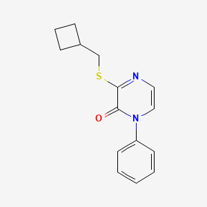 molecular formula C15H16N2OS B6451326 3-[(cyclobutylmethyl)sulfanyl]-1-phenyl-1,2-dihydropyrazin-2-one CAS No. 2640978-33-0