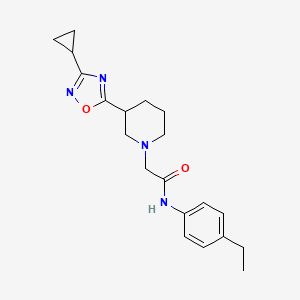 molecular formula C20H26N4O2 B6451330 2-[3-(3-cyclopropyl-1,2,4-oxadiazol-5-yl)piperidin-1-yl]-N-(4-ethylphenyl)acetamide CAS No. 2640879-03-2