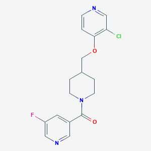 molecular formula C17H17ClFN3O2 B6451334 3-(4-{[(3-chloropyridin-4-yl)oxy]methyl}piperidine-1-carbonyl)-5-fluoropyridine CAS No. 2640956-40-5