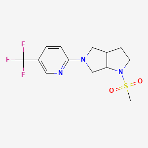 molecular formula C13H16F3N3O2S B6451335 2-{1-methanesulfonyl-octahydropyrrolo[2,3-c]pyrrol-5-yl}-5-(trifluoromethyl)pyridine CAS No. 2549064-47-1