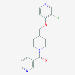 molecular formula C17H18ClN3O2 B6451343 3-chloro-4-{[1-(pyridine-3-carbonyl)piperidin-4-yl]methoxy}pyridine CAS No. 2549018-99-5