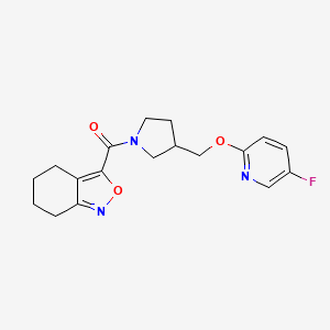 molecular formula C18H20FN3O3 B6451363 3-(3-{[(5-fluoropyridin-2-yl)oxy]methyl}pyrrolidine-1-carbonyl)-4,5,6,7-tetrahydro-2,1-benzoxazole CAS No. 2549030-86-4