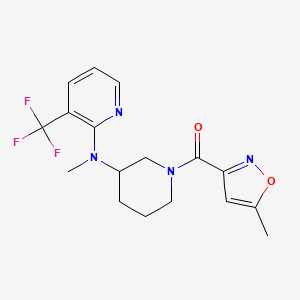 molecular formula C17H19F3N4O2 B6451372 N-methyl-N-[1-(5-methyl-1,2-oxazole-3-carbonyl)piperidin-3-yl]-3-(trifluoromethyl)pyridin-2-amine CAS No. 2549025-83-2