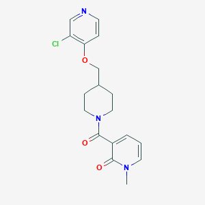 molecular formula C18H20ClN3O3 B6451376 3-(4-{[(3-chloropyridin-4-yl)oxy]methyl}piperidine-1-carbonyl)-1-methyl-1,2-dihydropyridin-2-one CAS No. 2549064-56-2