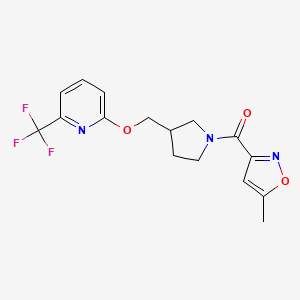 molecular formula C16H16F3N3O3 B6451380 2-{[1-(5-methyl-1,2-oxazole-3-carbonyl)pyrrolidin-3-yl]methoxy}-6-(trifluoromethyl)pyridine CAS No. 2549033-29-4