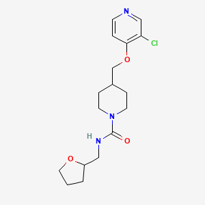 molecular formula C17H24ClN3O3 B6451396 4-{[(3-chloropyridin-4-yl)oxy]methyl}-N-[(oxolan-2-yl)methyl]piperidine-1-carboxamide CAS No. 2548978-21-6