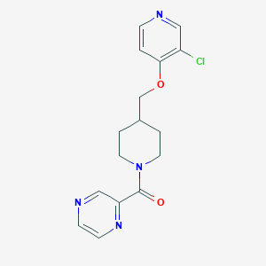molecular formula C16H17ClN4O2 B6451398 2-(4-{[(3-chloropyridin-4-yl)oxy]methyl}piperidine-1-carbonyl)pyrazine CAS No. 2640954-84-1