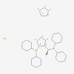 molecular formula C36H56FeP2 B064514 (R)-1-[(1S)-2-(Dicyclohexylphosphino)ferrocenyl]ethyldicyclohexylphosphine CAS No. 167416-28-6