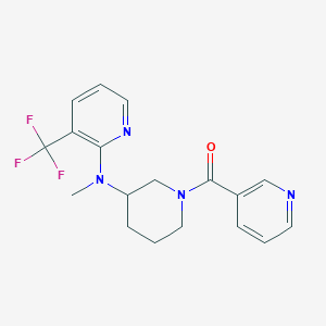 molecular formula C18H19F3N4O B6451403 N-methyl-N-[1-(pyridine-3-carbonyl)piperidin-3-yl]-3-(trifluoromethyl)pyridin-2-amine CAS No. 2549009-17-6