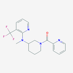 molecular formula C18H19F3N4O B6451407 N-methyl-N-[1-(pyridine-2-carbonyl)piperidin-3-yl]-3-(trifluoromethyl)pyridin-2-amine CAS No. 2548978-23-8