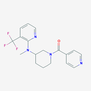 molecular formula C18H19F3N4O B6451411 N-methyl-N-[1-(pyridine-4-carbonyl)piperidin-3-yl]-3-(trifluoromethyl)pyridin-2-amine CAS No. 2549055-86-7