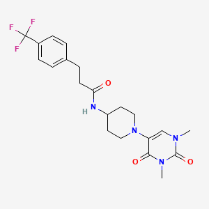 N-[1-(1,3-dimethyl-2,4-dioxo-1,2,3,4-tetrahydropyrimidin-5-yl)piperidin-4-yl]-3-[4-(trifluoromethyl)phenyl]propanamide