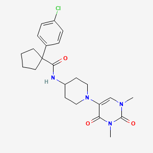 molecular formula C23H29ClN4O3 B6451430 1-(4-chlorophenyl)-N-[1-(1,3-dimethyl-2,4-dioxo-1,2,3,4-tetrahydropyrimidin-5-yl)piperidin-4-yl]cyclopentane-1-carboxamide CAS No. 2549022-62-8