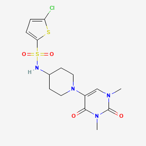 molecular formula C15H19ClN4O4S2 B6451439 5-chloro-N-[1-(1,3-dimethyl-2,4-dioxo-1,2,3,4-tetrahydropyrimidin-5-yl)piperidin-4-yl]thiophene-2-sulfonamide CAS No. 2549031-52-7