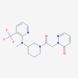 molecular formula C18H20F3N5O2 B6451447 2-[2-(3-{methyl[3-(trifluoromethyl)pyridin-2-yl]amino}piperidin-1-yl)-2-oxoethyl]-2,3-dihydropyridazin-3-one CAS No. 2549022-10-6