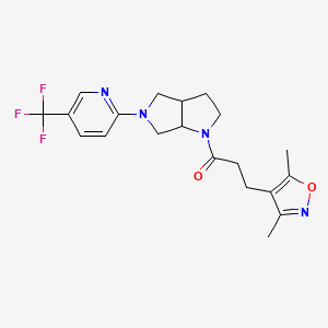 molecular formula C20H23F3N4O2 B6451453 3-(3,5-dimethyl-1,2-oxazol-4-yl)-1-{5-[5-(trifluoromethyl)pyridin-2-yl]-octahydropyrrolo[3,4-b]pyrrol-1-yl}propan-1-one CAS No. 2549009-67-6