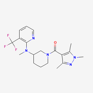 molecular formula C19H24F3N5O B6451466 N-methyl-3-(trifluoromethyl)-N-[1-(1,3,5-trimethyl-1H-pyrazole-4-carbonyl)piperidin-3-yl]pyridin-2-amine CAS No. 2549065-36-1