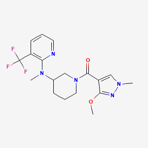 molecular formula C18H22F3N5O2 B6451486 N-[1-(3-methoxy-1-methyl-1H-pyrazole-4-carbonyl)piperidin-3-yl]-N-methyl-3-(trifluoromethyl)pyridin-2-amine CAS No. 2548988-22-1