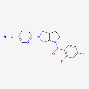 molecular formula C19H16F2N4O B6451525 6-[1-(2,4-difluorobenzoyl)-octahydropyrrolo[3,4-b]pyrrol-5-yl]pyridine-3-carbonitrile CAS No. 2549012-19-1