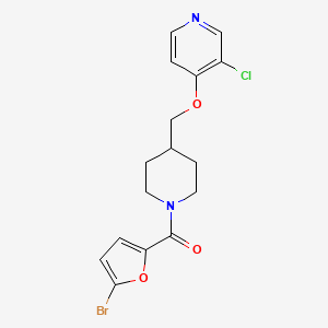 molecular formula C16H16BrClN2O3 B6451558 4-{[1-(5-bromofuran-2-carbonyl)piperidin-4-yl]methoxy}-3-chloropyridine CAS No. 2640822-88-2