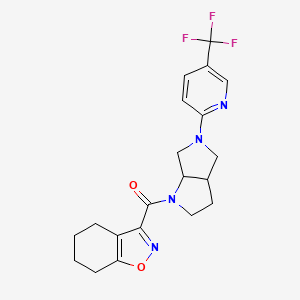 molecular formula C20H21F3N4O2 B6451570 3-{5-[5-(trifluoromethyl)pyridin-2-yl]-octahydropyrrolo[2,3-c]pyrrole-1-carbonyl}-4,5,6,7-tetrahydro-1,2-benzoxazole CAS No. 2549031-42-5