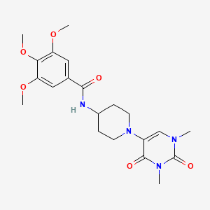 molecular formula C21H28N4O6 B6451576 N-[1-(1,3-dimethyl-2,4-dioxo-1,2,3,4-tetrahydropyrimidin-5-yl)piperidin-4-yl]-3,4,5-trimethoxybenzamide CAS No. 2549052-76-6