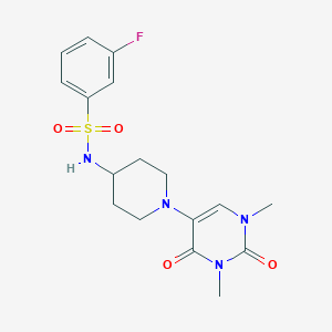 N-[1-(1,3-dimethyl-2,4-dioxo-1,2,3,4-tetrahydropyrimidin-5-yl)piperidin-4-yl]-3-fluorobenzene-1-sulfonamide