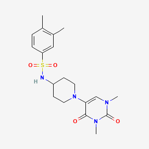 molecular formula C19H26N4O4S B6451588 N-[1-(1,3-dimethyl-2,4-dioxo-1,2,3,4-tetrahydropyrimidin-5-yl)piperidin-4-yl]-3,4-dimethylbenzene-1-sulfonamide CAS No. 2548980-74-9