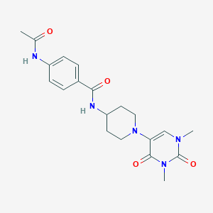 molecular formula C20H25N5O4 B6451596 N-[1-(1,3-dimethyl-2,4-dioxo-1,2,3,4-tetrahydropyrimidin-5-yl)piperidin-4-yl]-4-acetamidobenzamide CAS No. 2549055-00-5