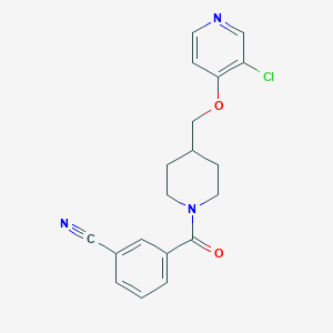 molecular formula C19H18ClN3O2 B6451611 3-(4-{[(3-chloropyridin-4-yl)oxy]methyl}piperidine-1-carbonyl)benzonitrile CAS No. 2548981-93-5