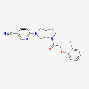 molecular formula C20H19FN4O2 B6451615 6-{1-[2-(2-fluorophenoxy)acetyl]-octahydropyrrolo[3,4-b]pyrrol-5-yl}pyridine-3-carbonitrile CAS No. 2548977-73-5
