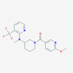 molecular formula C19H21F3N4O2 B6451620 N-[1-(6-methoxypyridine-3-carbonyl)piperidin-3-yl]-N-methyl-3-(trifluoromethyl)pyridin-2-amine CAS No. 2549034-43-5