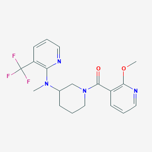 molecular formula C19H21F3N4O2 B6451621 N-[1-(2-methoxypyridine-3-carbonyl)piperidin-3-yl]-N-methyl-3-(trifluoromethyl)pyridin-2-amine CAS No. 2548982-15-4