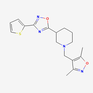 molecular formula C17H20N4O2S B6451624 1-[(3,5-dimethyl-1,2-oxazol-4-yl)methyl]-3-[3-(thiophen-2-yl)-1,2,4-oxadiazol-5-yl]piperidine CAS No. 2640898-71-9