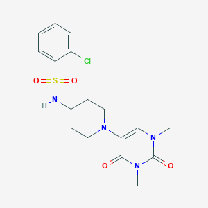 2-chloro-N-[1-(1,3-dimethyl-2,4-dioxo-1,2,3,4-tetrahydropyrimidin-5-yl)piperidin-4-yl]benzene-1-sulfonamide